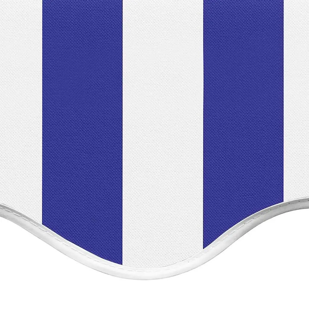 Awning Replacement Fabric Blue and White UV Resistant Polyester 4x3.5m