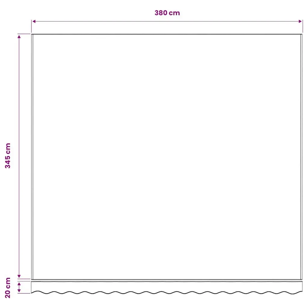 Awning Replacement Fabric Blue and White UV Resistant Polyester 4x3.5m