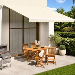 Awning Replacement Fabric Cream 4.5x3.5m Patio Garden Sunshade Top Cover