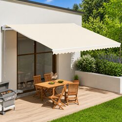 Awning Replacement Fabric Cream 5x3.5 m Polyester Sunshade Patio Garden