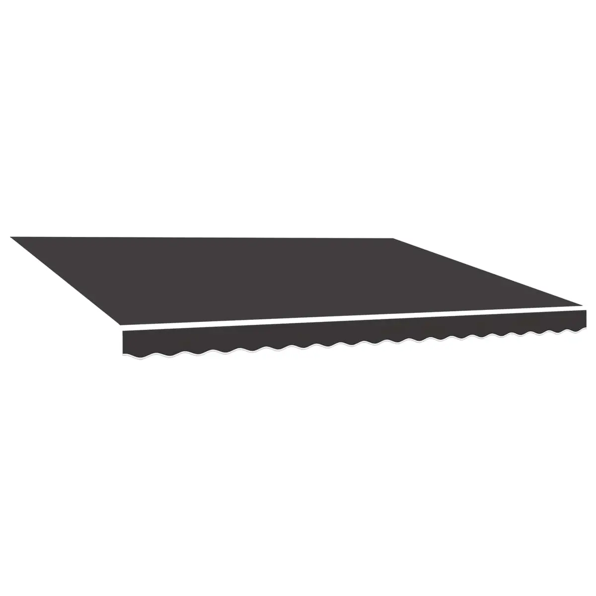Awning Replacement Fabric UV-resistant Anthracite 4x3.5m Polyester