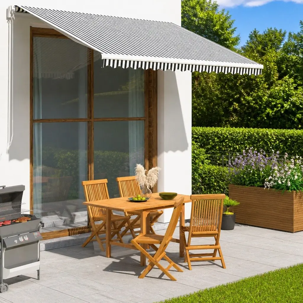 Awning Replacement Fabric Anthracite White 3.5x2.5m Patio Garden Sunshade Top