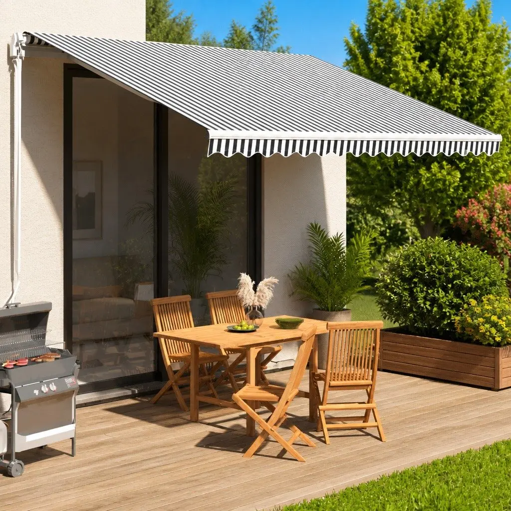 Awning Replacement Fabric UV Resistant Anthracite 4x3.5m Polyester Patio Sunshade