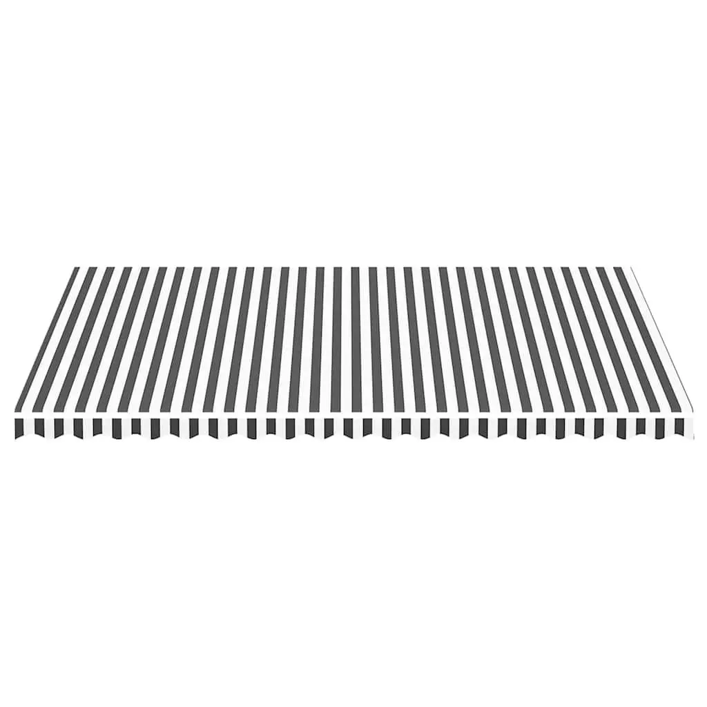 Awning Replacement Fabric UV Resistant Polyester Anthracite White 5x3m