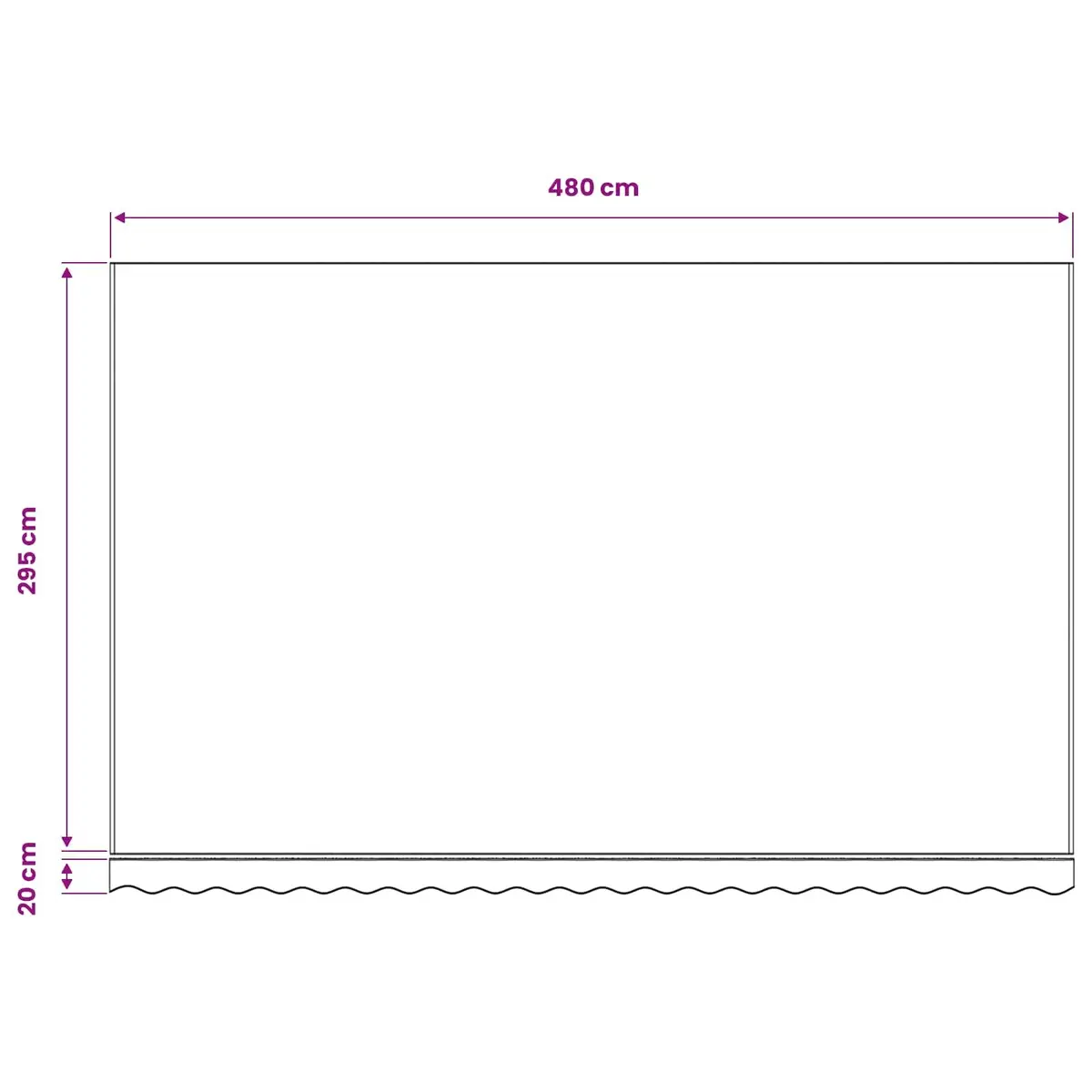 Awning Replacement Fabric UV Resistant Polyester Anthracite White 5x3m
