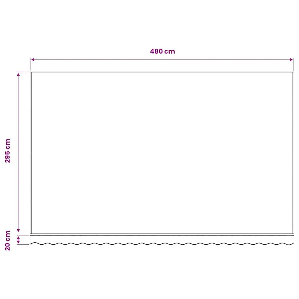 Awning Replacement Fabric UV Resistant Polyester Anthracite White 5x3m