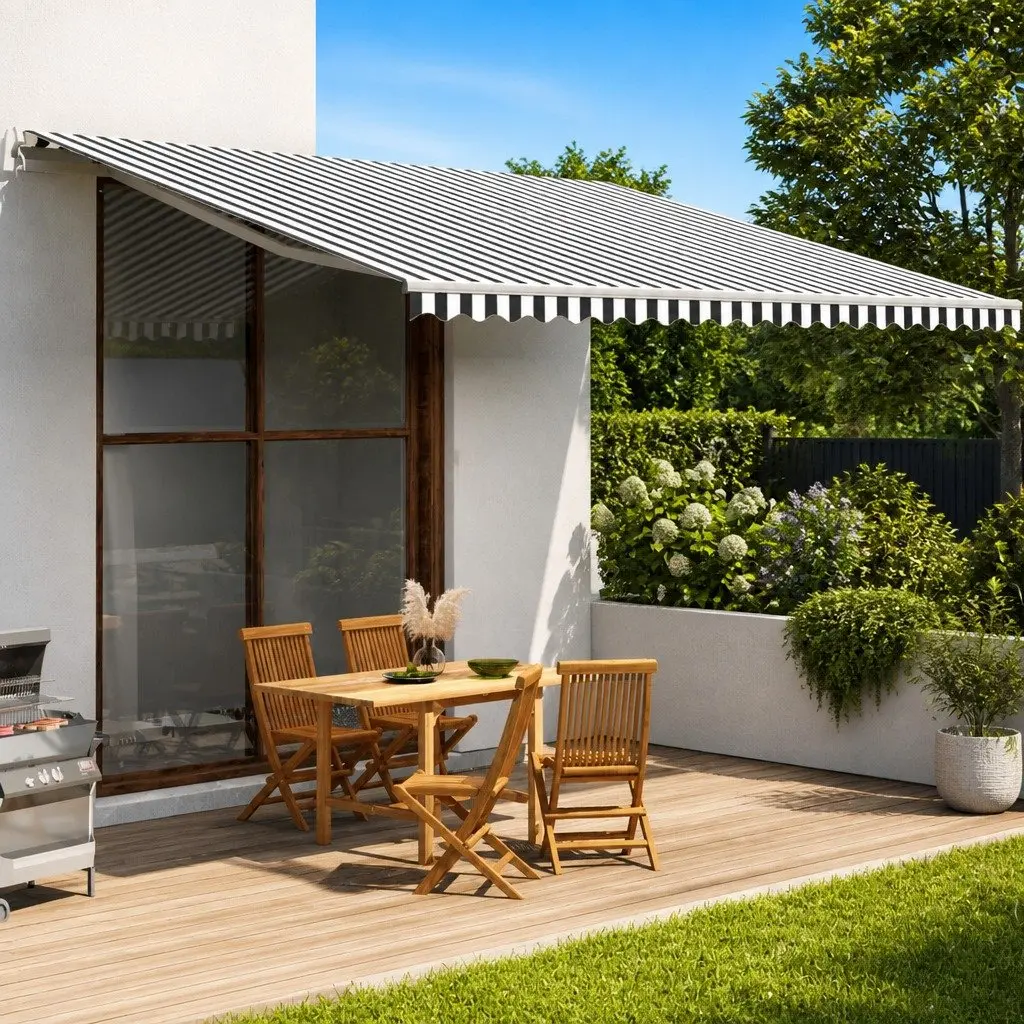 Awning Fabric in Anthracite White 5x3.5m