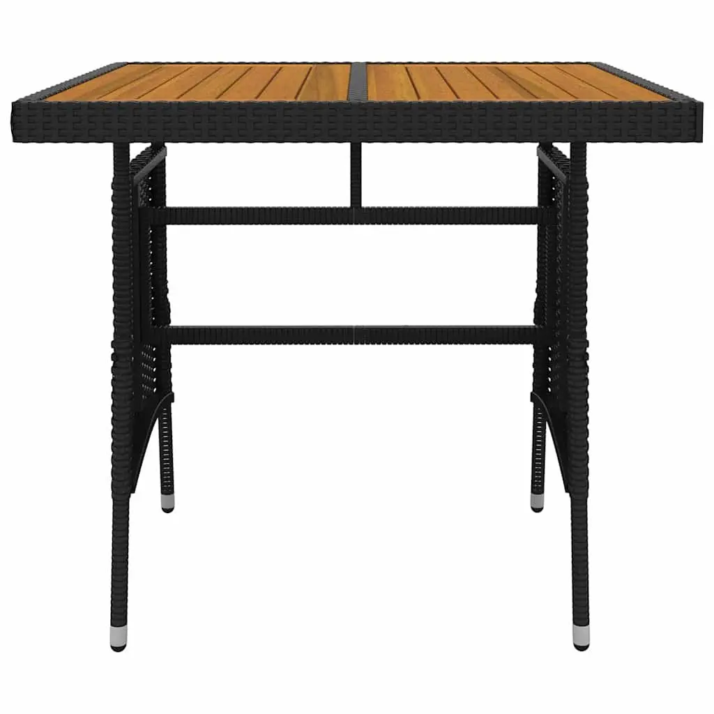 5 Piece Outdoor Dining Set Waterproof PE Rattan Black Steel Frame Table Chairs