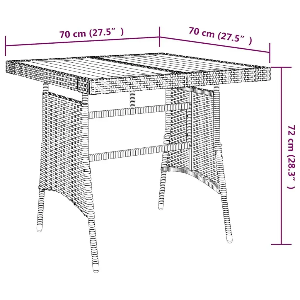 5 Piece Outdoor Dining Set Waterproof PE Rattan Black Steel Frame Table Chairs
