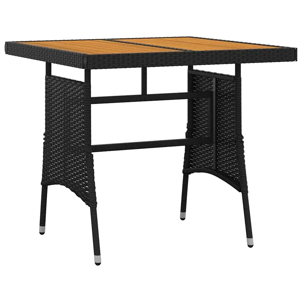 5 Piece Outdoor Dining Set Waterproof PE Rattan Steel Frame Black