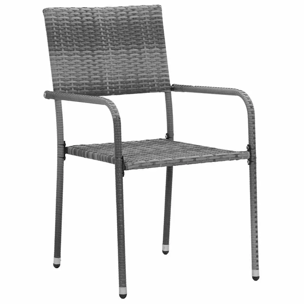 Outdoor Dining Set Grey 5 Piece Patio Garden Furniture Table Chairs