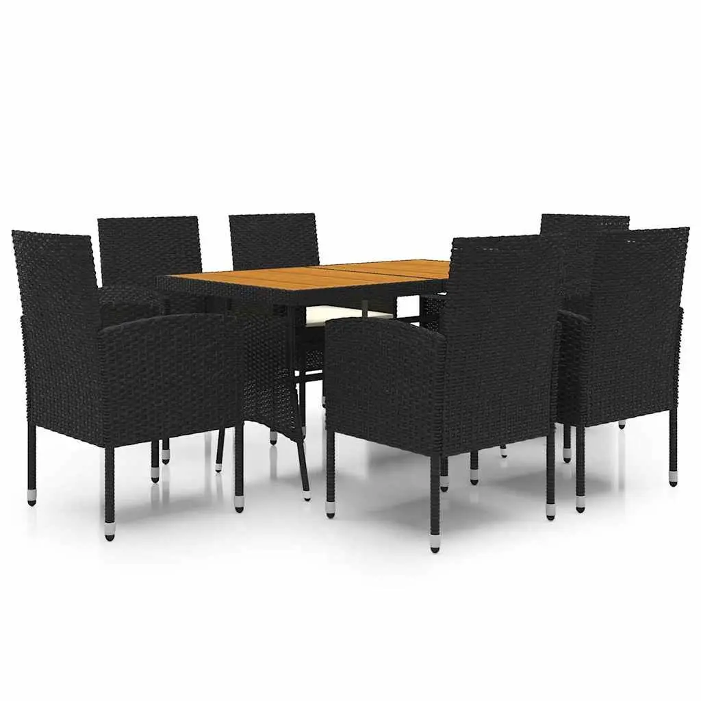 7 Piece Outdoor Dining Set Patio Garden Furniture Table Chairs Black