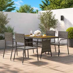 Grey Outdoor Dining Set - 5 Pieces for Your Patio