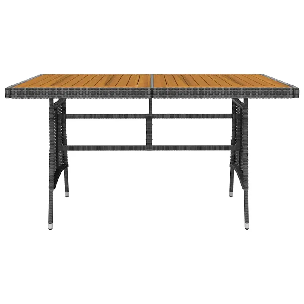 5 Piece Outdoor Dining Set Grey Poly Rattan Garden Furniture Patio Table Chairs