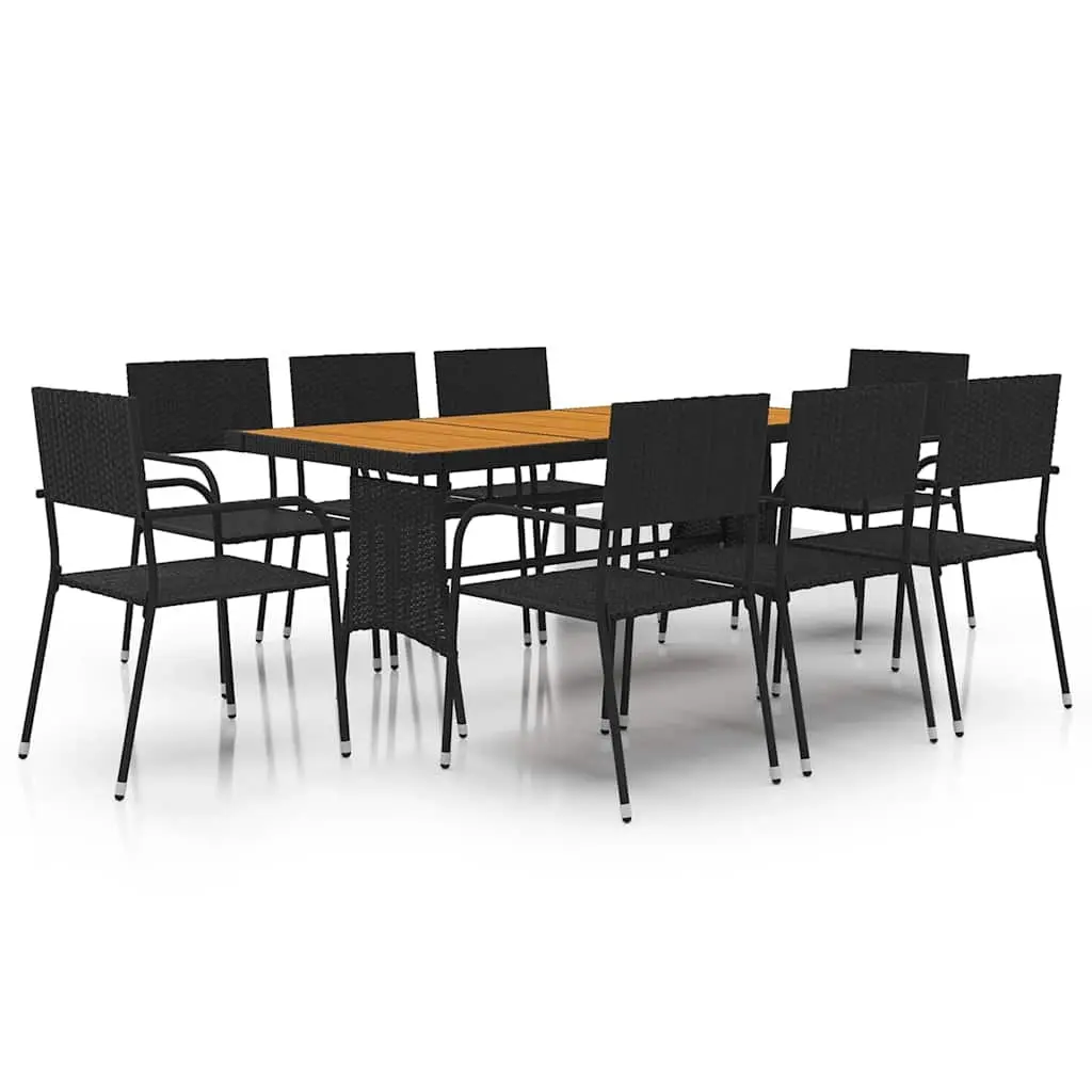 Outdoor Dining Set 9 Piece Black Patio Garden Furniture