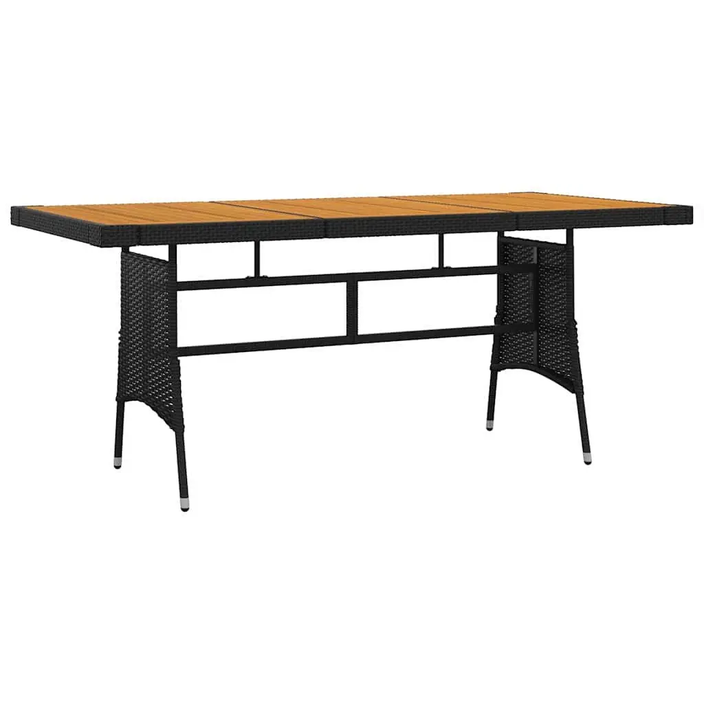 7 Piece Black Rattan Dining Set
