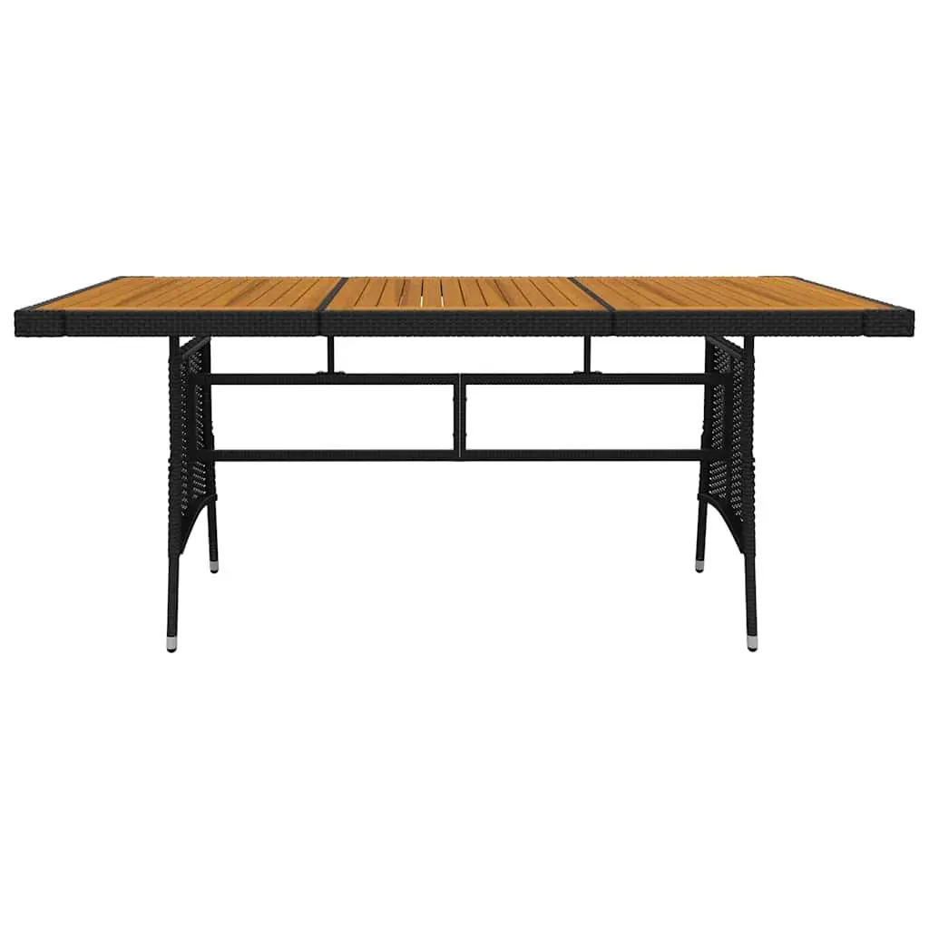 7 Piece Black Rattan Dining Set