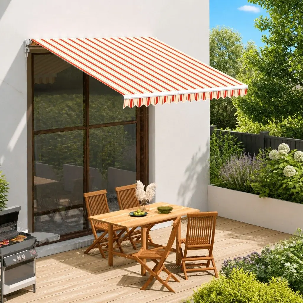 Awning Replacement Fabric UV-resistant Yellow Orange 3x2.5m Outdoor Patio Garden Sunshade