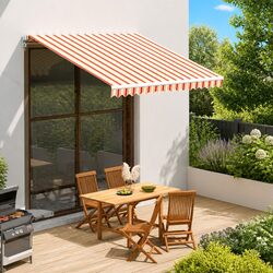 Awning Replacement Fabric Yellow Orange 3x2.5m Outdoor Patio Garden Sunshade Top