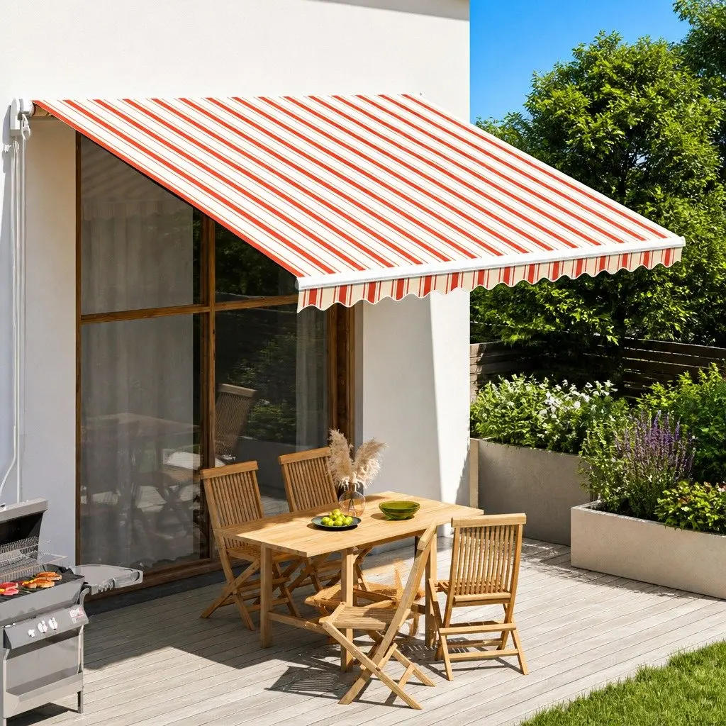 Awning Replacement Fabric UV-Resistant Polyester Yellow Orange 4x3.5m