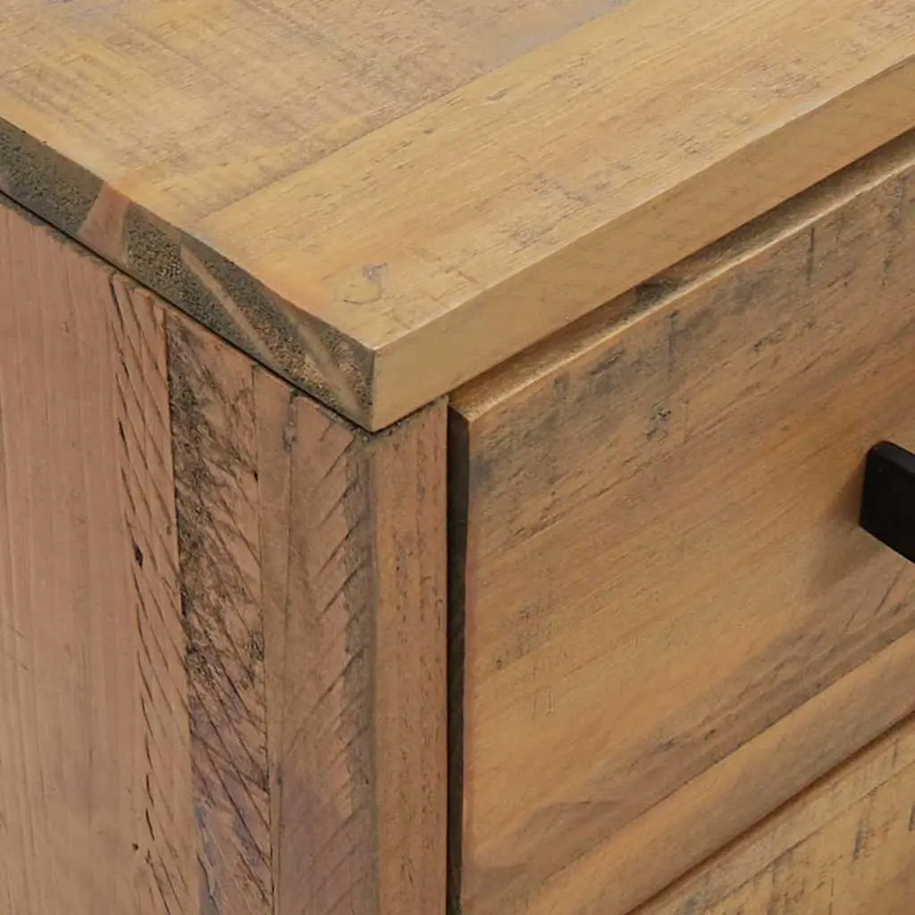 Bedside Cabinet Solid Pine Wood 40x30x55cm Nightstand with 3 Drawers Storage Brown