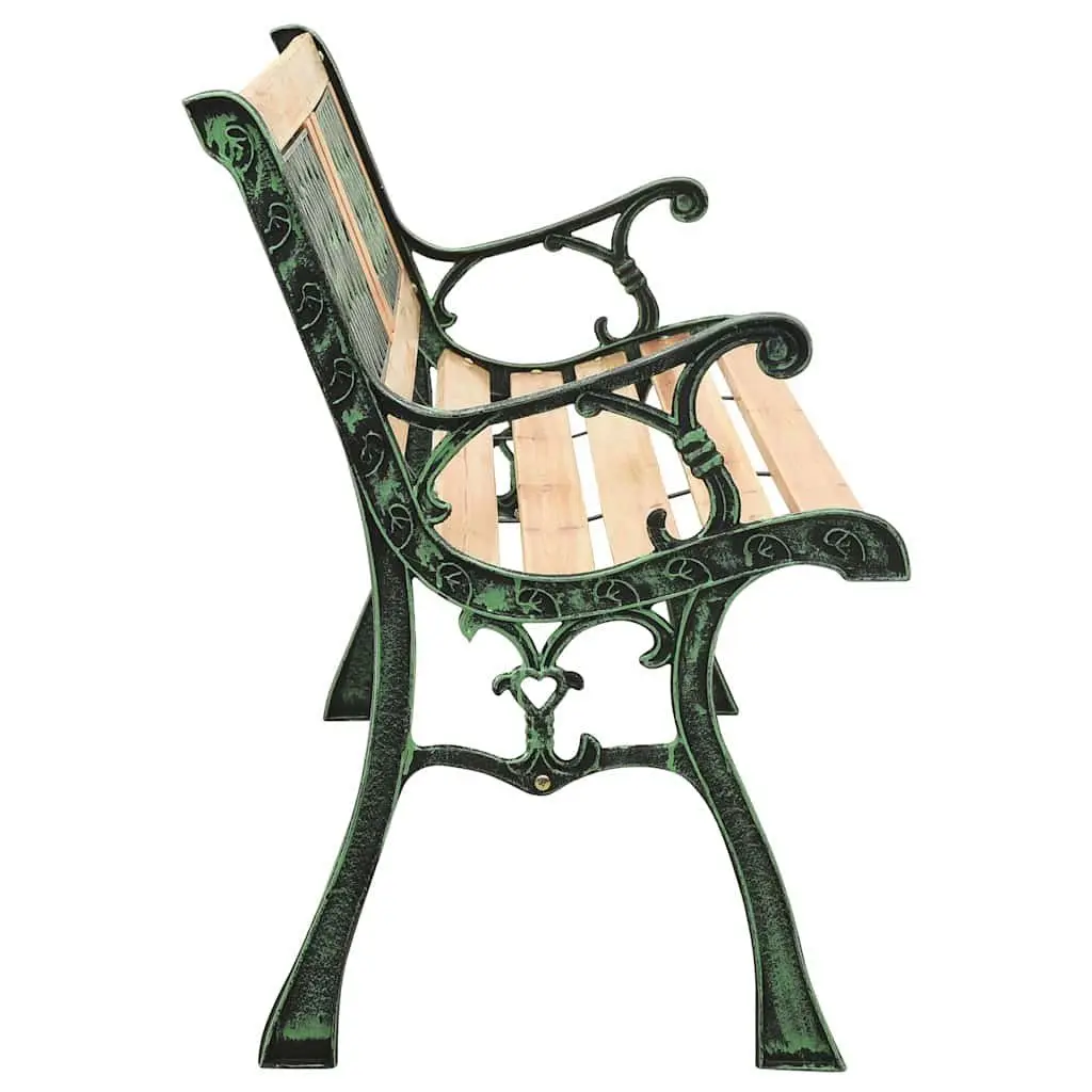 Garden Bench 122cm Outdoor Seating Cast Iron Legs Solid Wood Patio Furniture