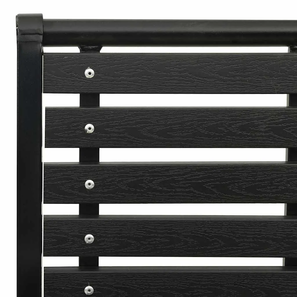 Outdoor Chairs Stackable Steel WPC Black 2 Piece