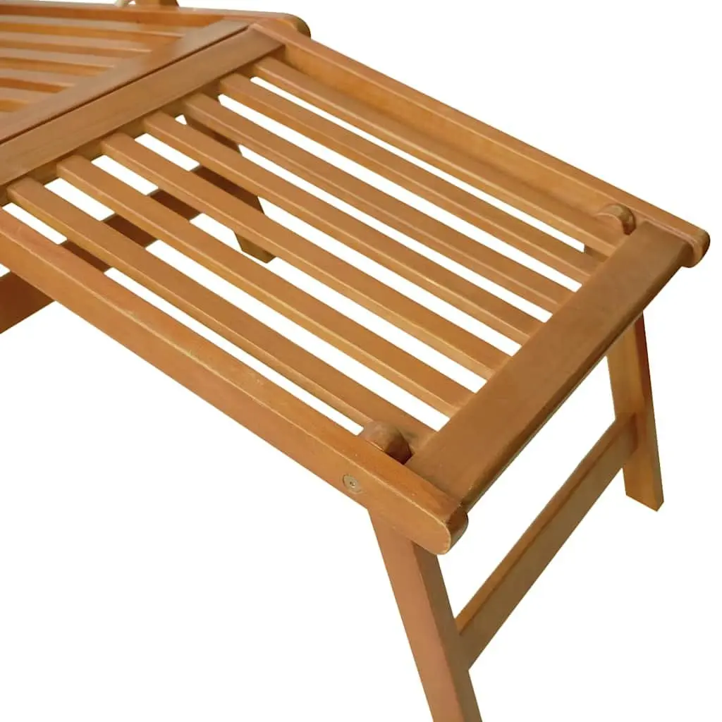 Outdoor Deck Chair with Footrest and Table Sun Lounger Garden Furniture Brown