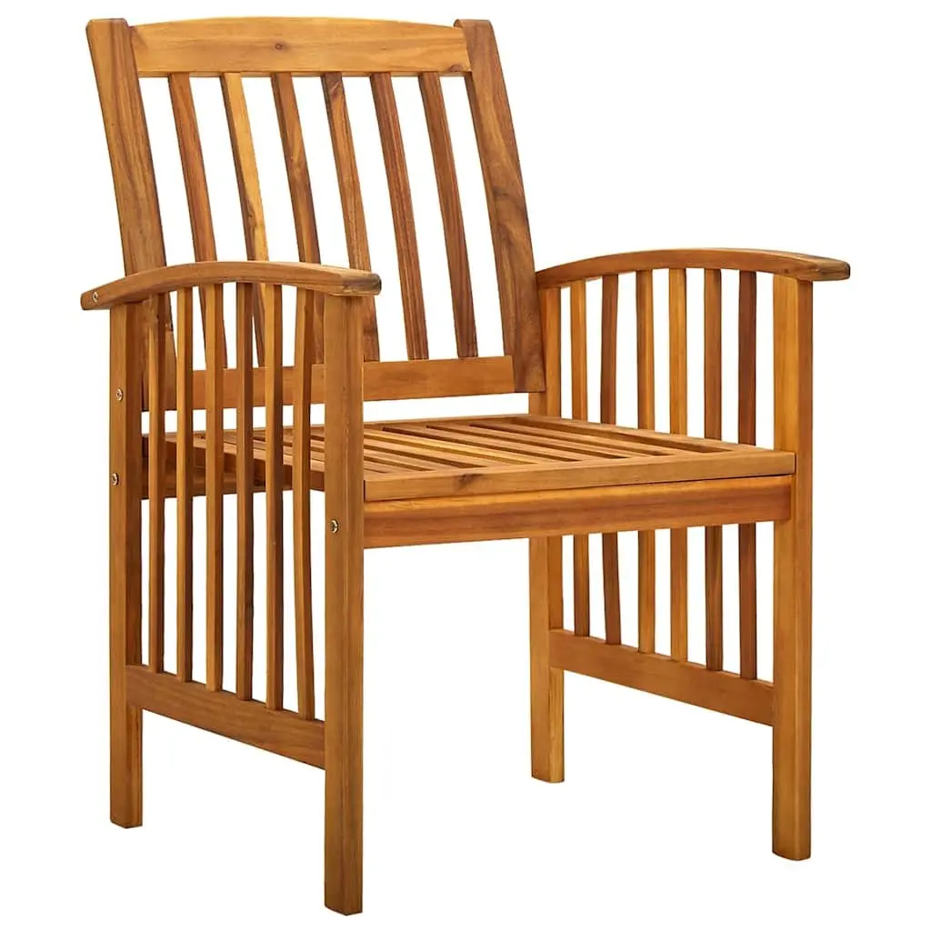 Outdoor Dining Chairs Set 6 pcs Grey Cushions Solid Wood Acacia