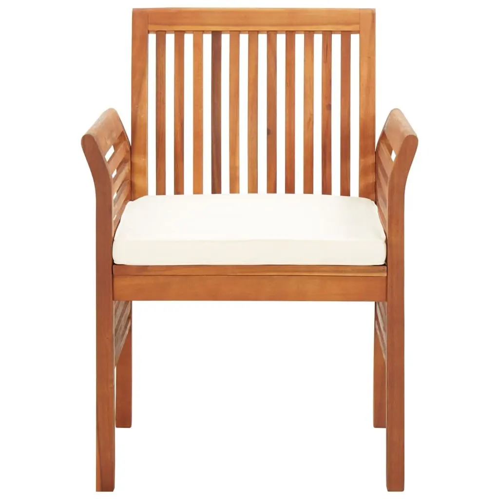 Outdoor Dining Chairs Set 8 pcs Garden Seating with Cushions Brown Wood