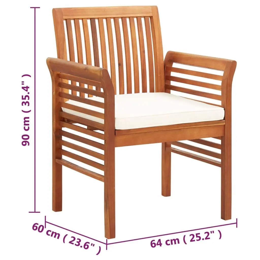 Outdoor Dining Chairs Set 8 pcs Garden Seating with Cushions Brown Wood