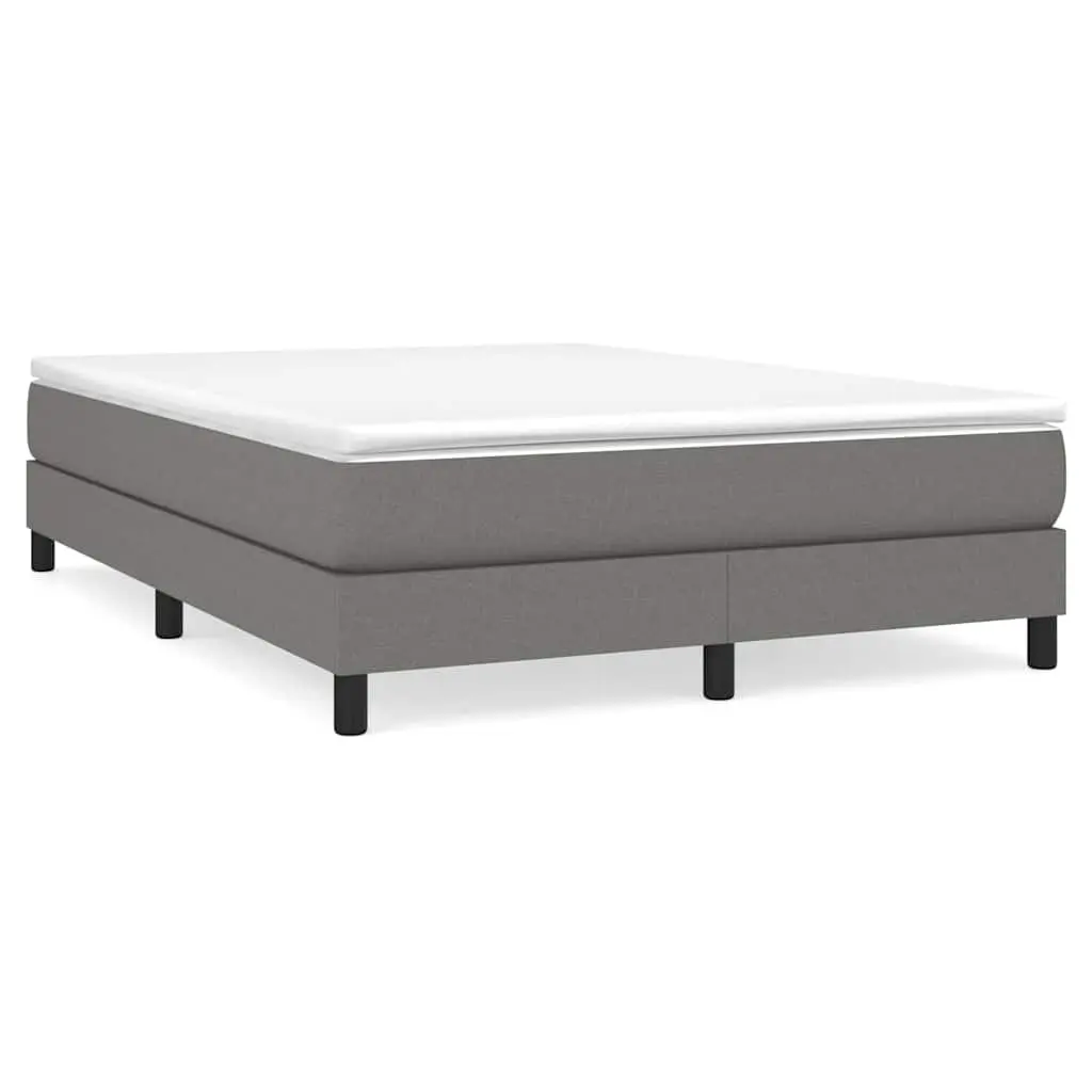 Queen Bed Frame Dark Grey Fabric With Plywood Slats