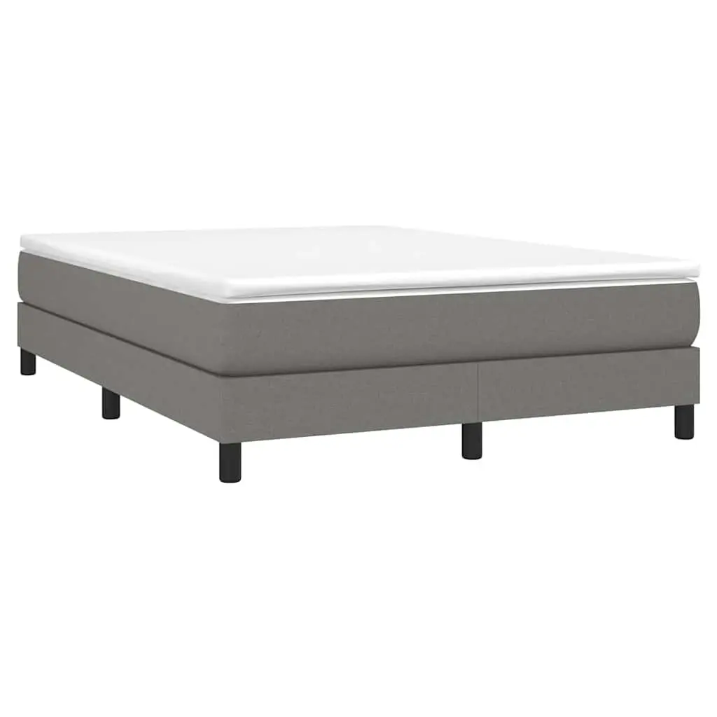 Queen Bed Frame Dark Grey Fabric With Plywood Slats