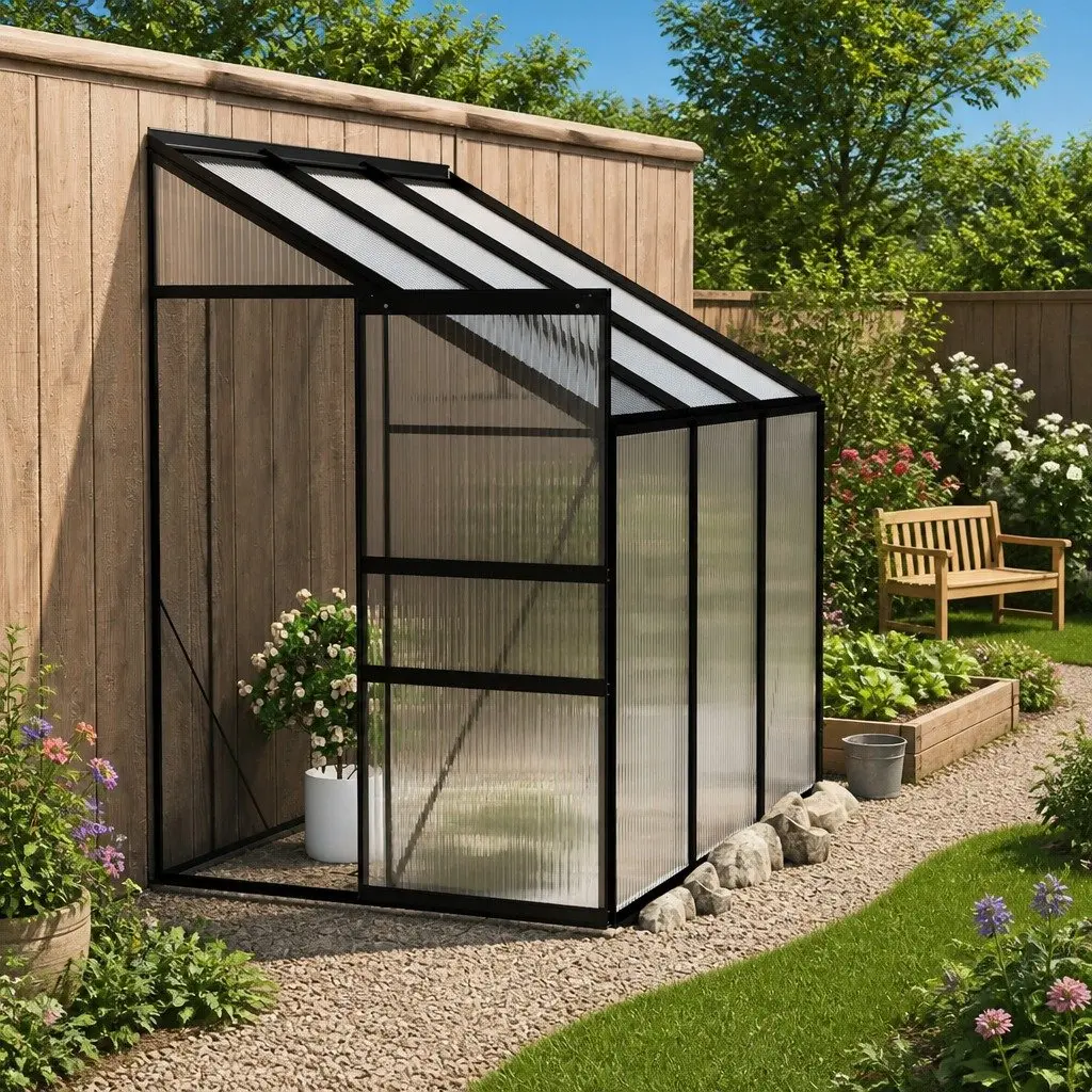 Greenhouse Aluminium Frame Anthracite PC Board 3.97m³