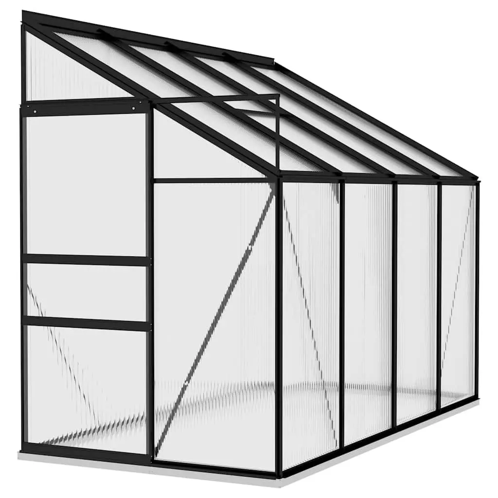 Greenhouse Anthracite Aluminium 5.24 m³ Garden Plant Shelter PC Board Roof Vent