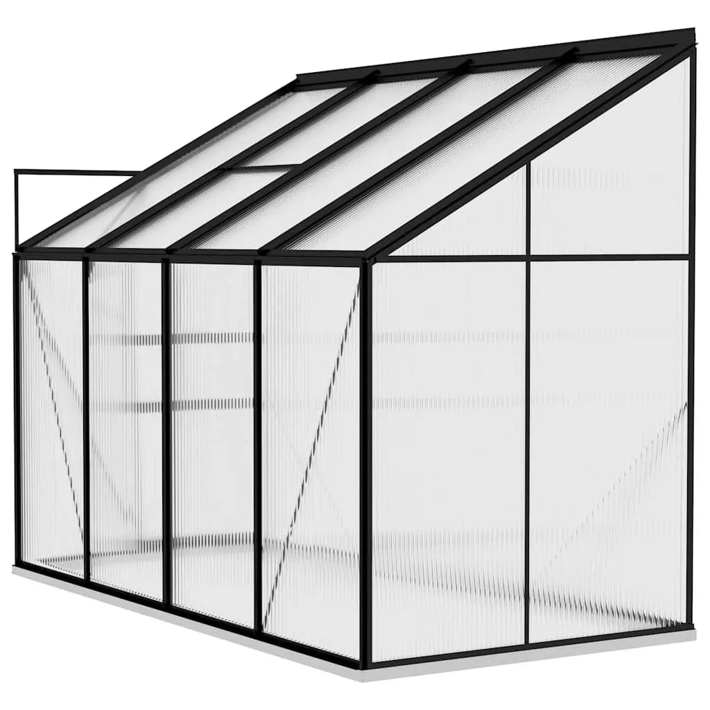 Greenhouse Anthracite Aluminium 5.24 m³ Garden Plant Shelter PC Board Roof Vent