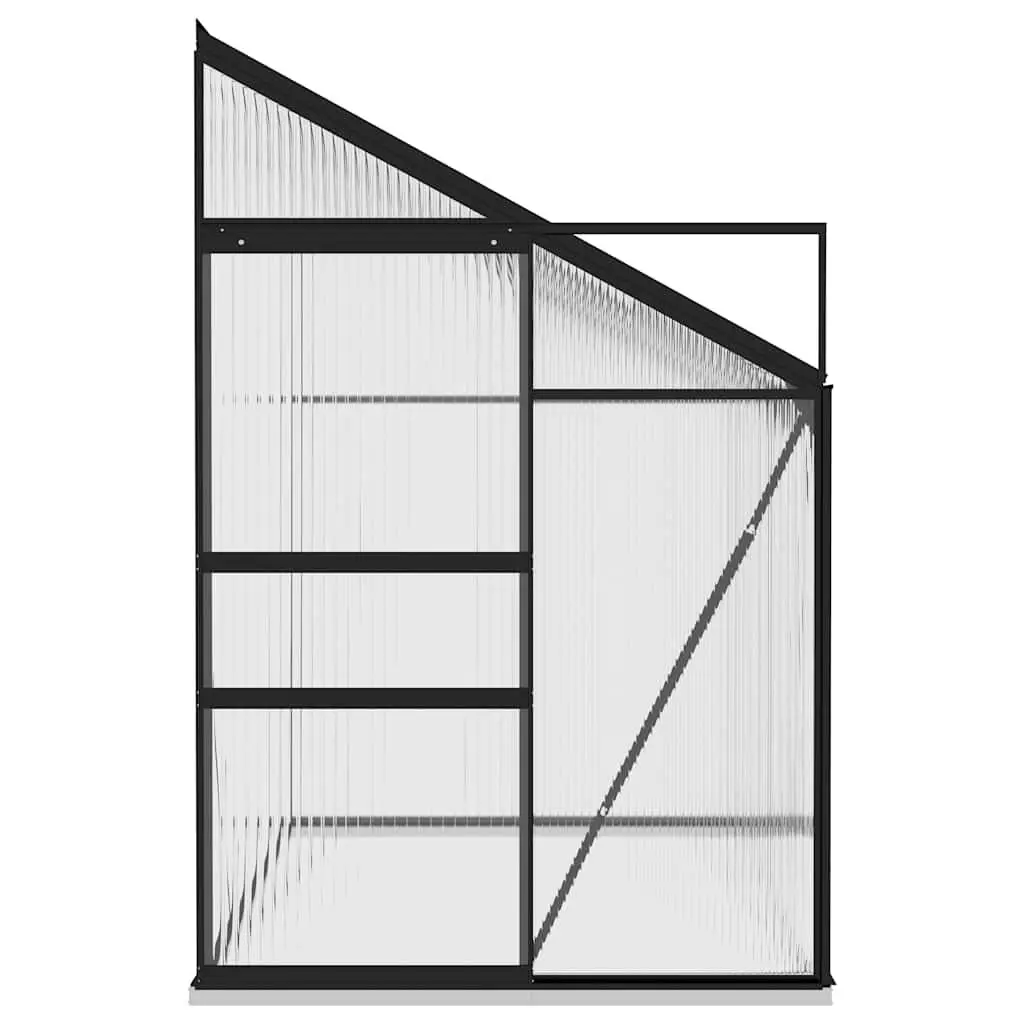 Greenhouse Anthracite Aluminium 5.24 m³ Garden Plant Shelter PC Board Roof Vent