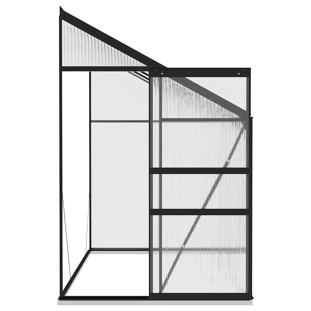 Greenhouse Anthracite Aluminium 5.24 m³ Garden Plant Shelter PC Board Roof Vent