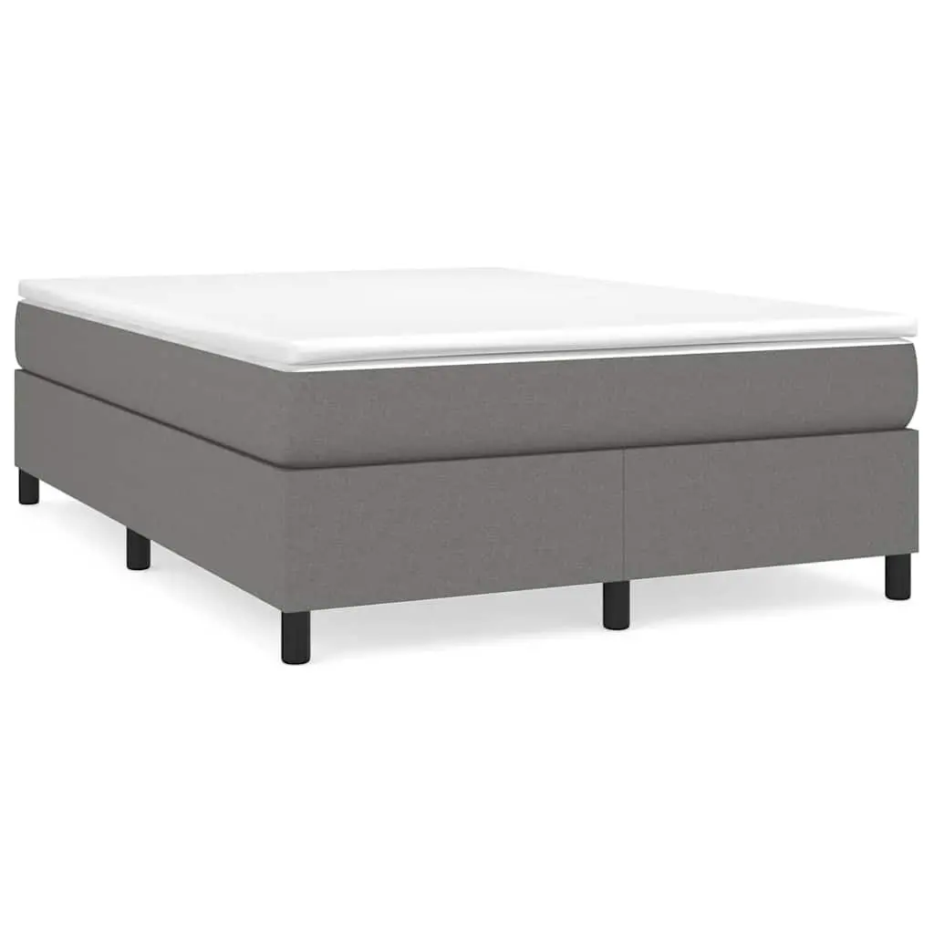 Box Spring Bed Frame Dark Grey Fabric Size