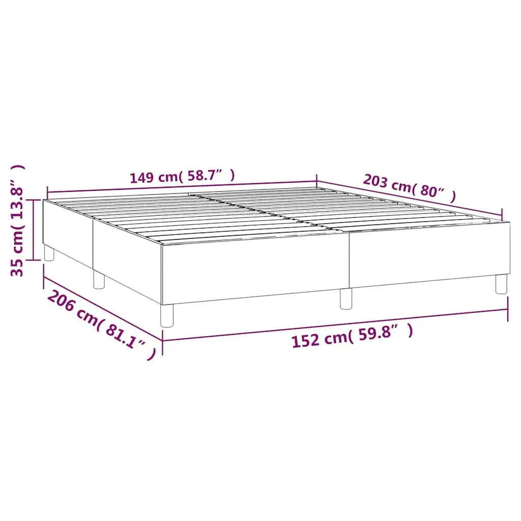 Grey Fabric Box Spring Bed Frame