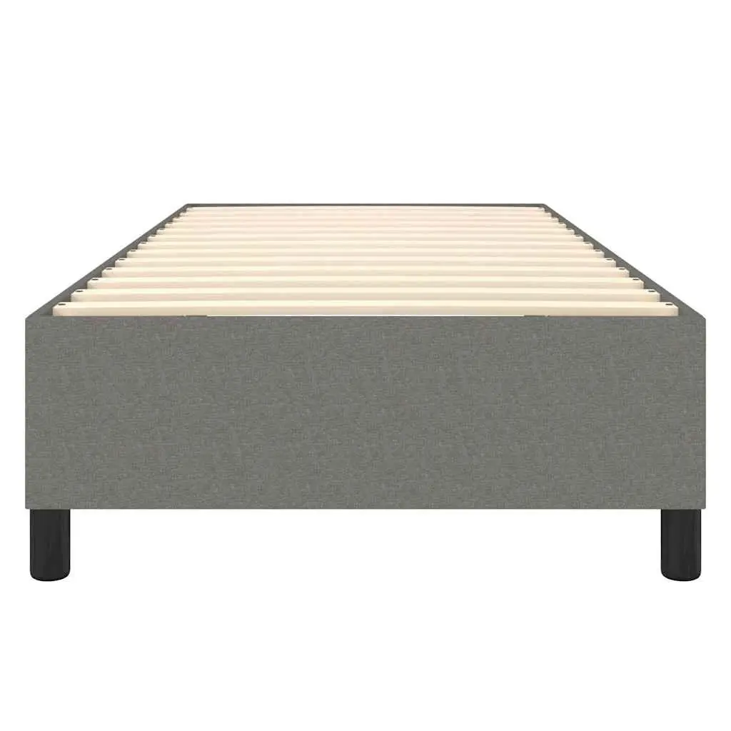 Box Spring Bed Frame King Single Grey Fabric Durable Supportive Legs Plywood