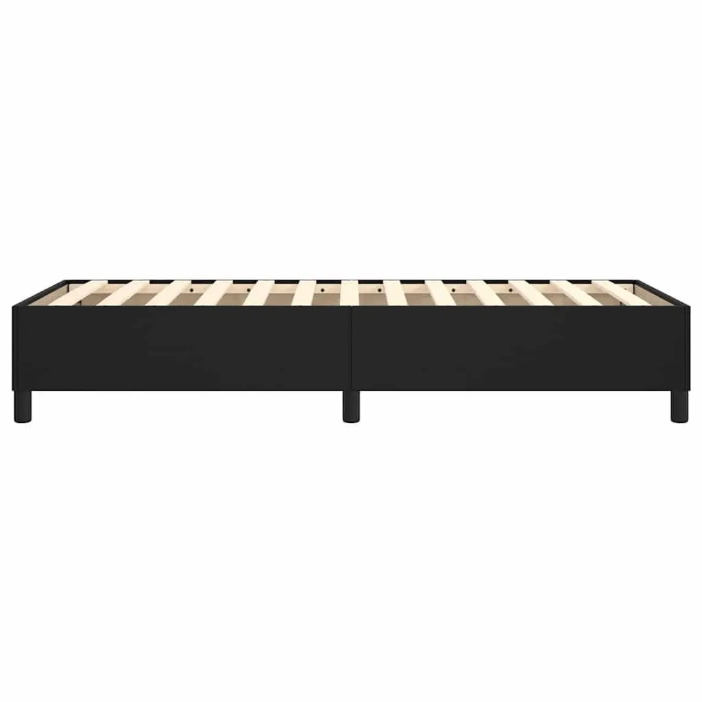 Box Spring Bed Frame Faux Leather Black King Single