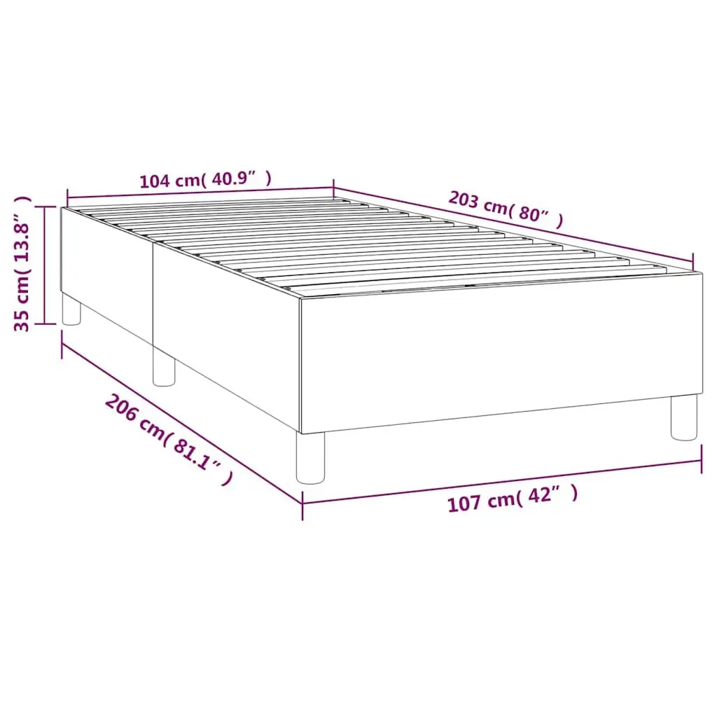 Box Spring Bed Frame King Single Dark Grey Velvet Bedroom Furniture