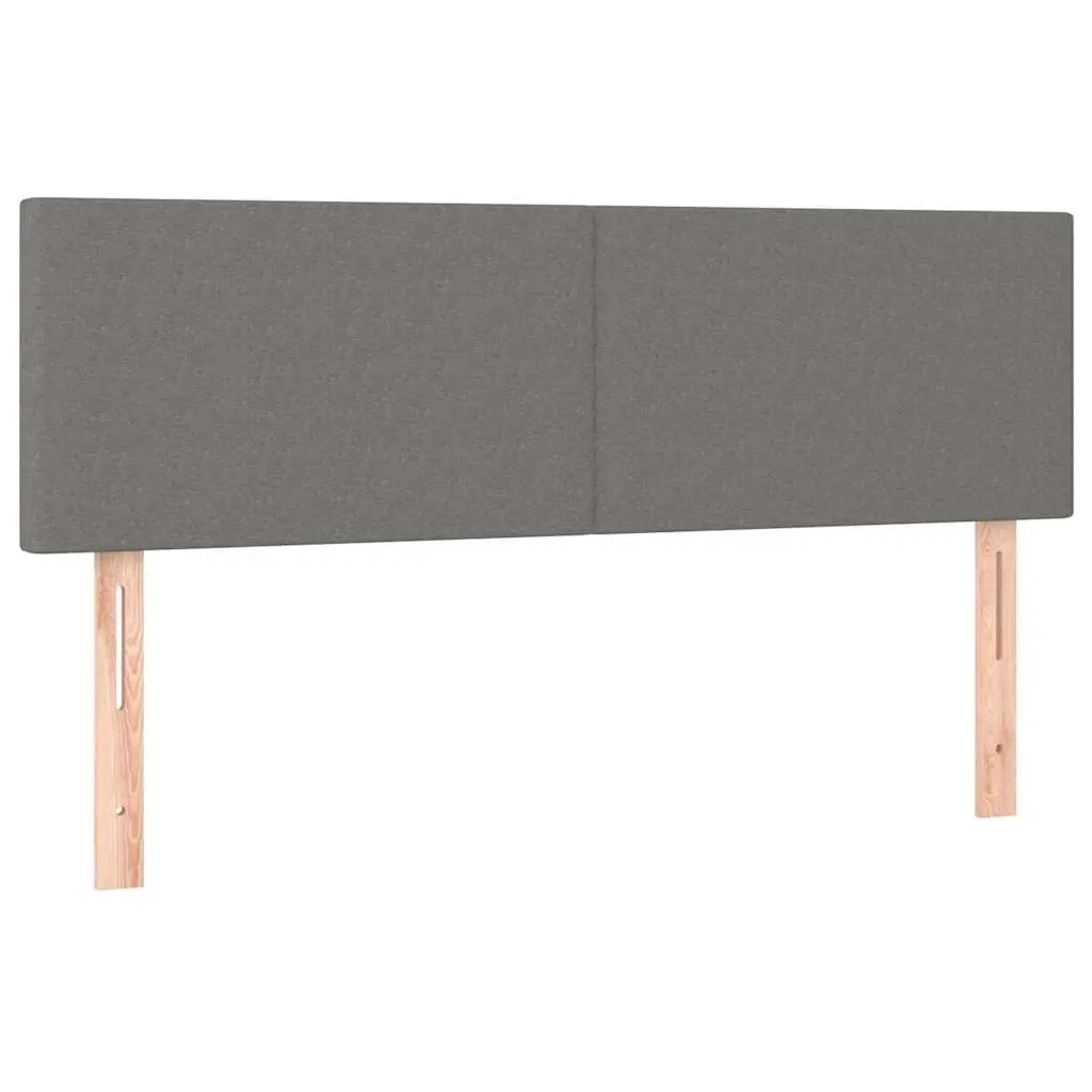 LED Headboard 144 cm Dark Grey Fabric Adjustable Height Bed Backrest