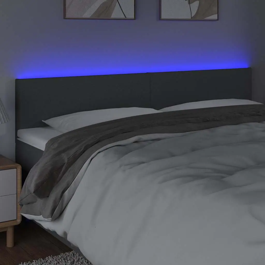 Grey Fabric LED Headboard