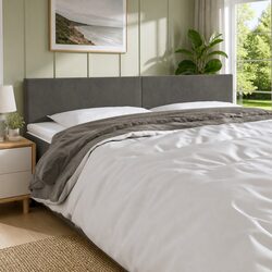 Friendly Dark Grey LED Headboard with Soft Velvet
