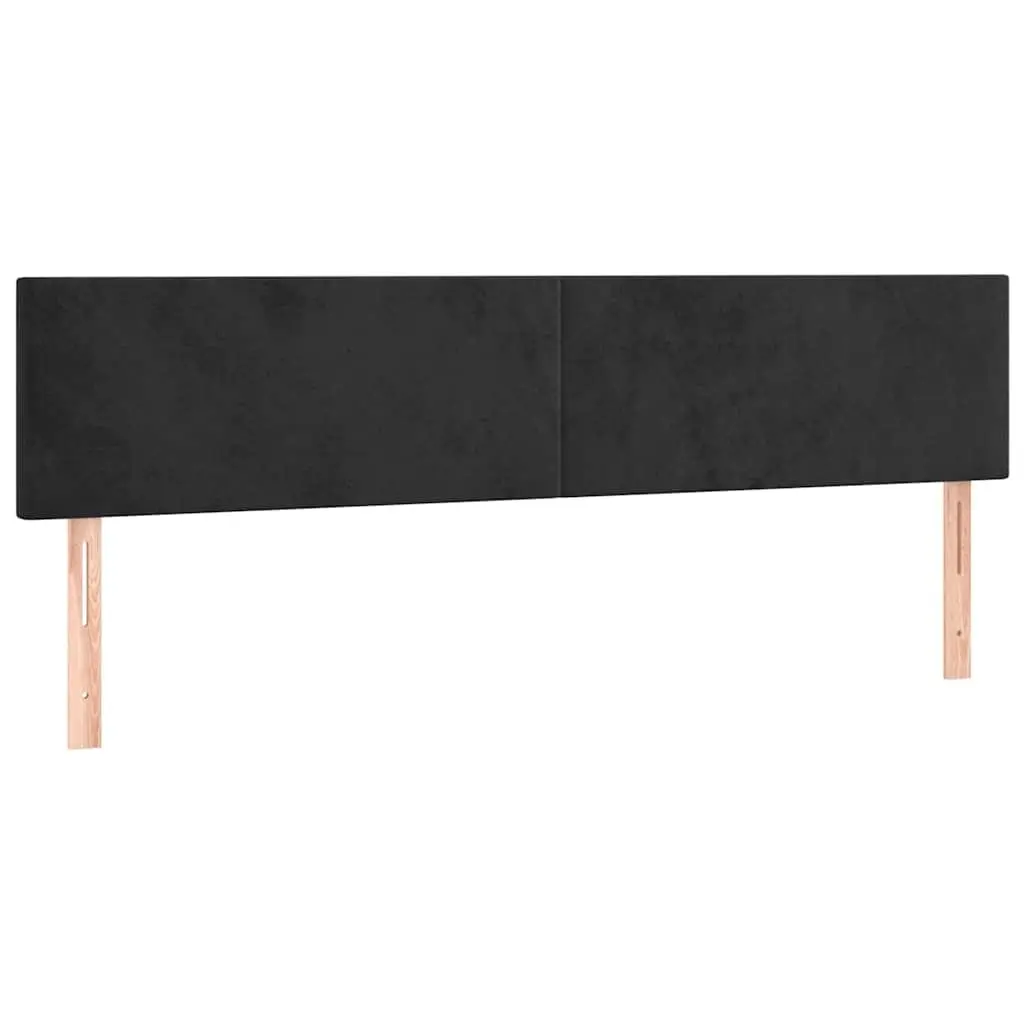 LED Headboard Black Velvet Upholstered 160 cm Modern Bedroom