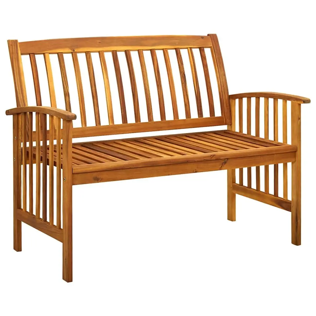 Garden Bench Wooden Acacia 119cm Outdoor Seating with Cushion