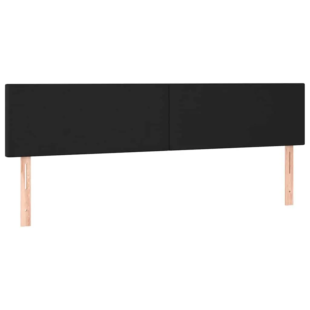 LED Headboard 160cm Black Faux Leather Modern Bedroom with Colourful Lights