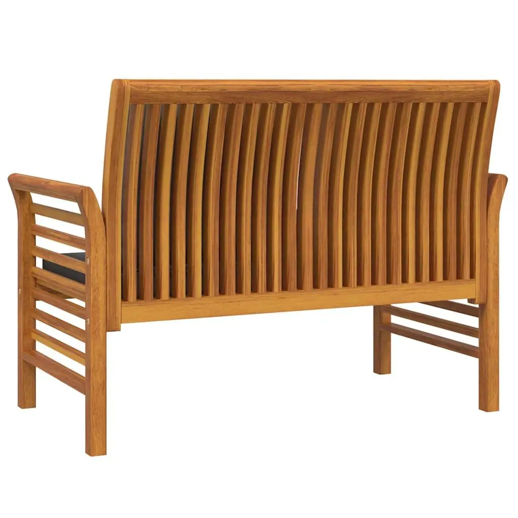 Outdoor Sofa Bench with Dark Grey Cushions Acacia Wood Garden Patio Seat